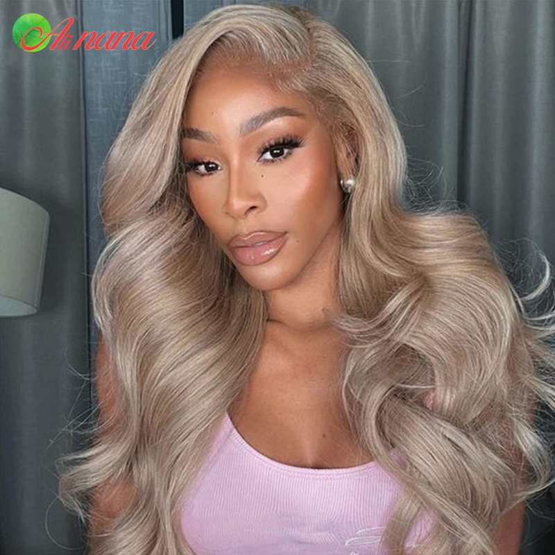 Highlight Aschblond Farbige HD 13X4 Lace Front Perücke Bleach Knots Vorgezupfte 5X5 Spitzenverschlussperücke 100 % Echthaarperücken für Frauen