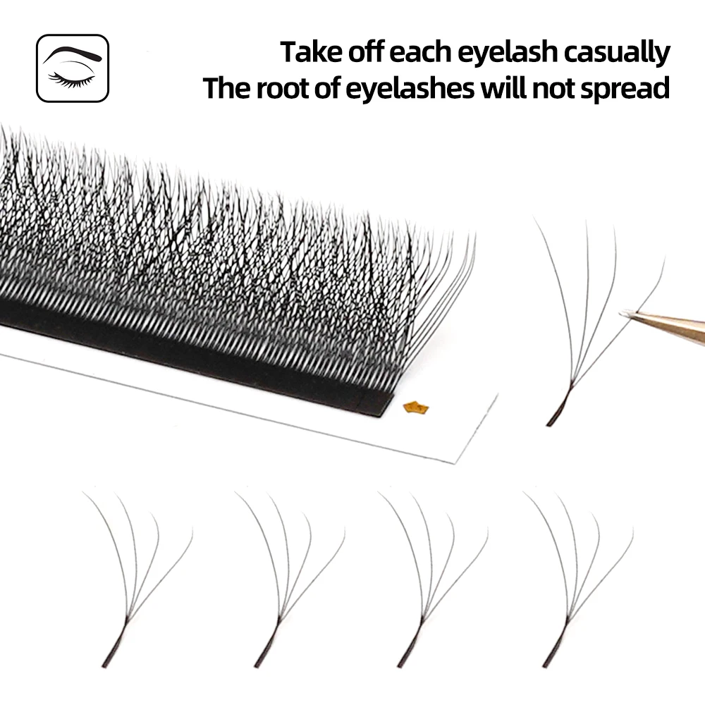 LAIYANUO W Shaped Bloom 2D 3D 4D 5D 6D 7D 8D Automatic Flowering Premade Fans Eyelashes Extensions Natural yy Individual Lashes