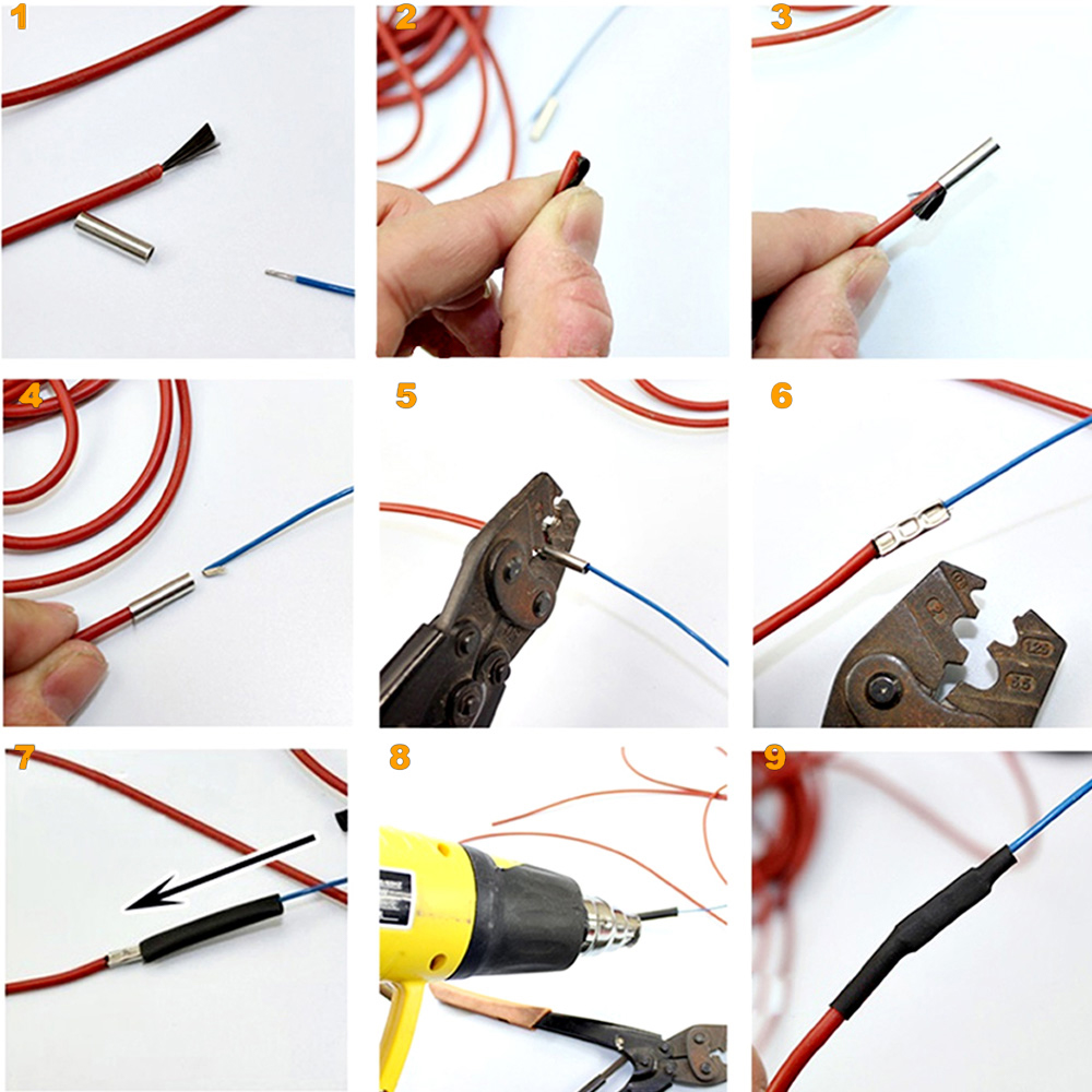 Minco-tubos de cobre de calor y mangas termorretráctiles cada uno, bolsa utilizada para Kits de conexión de cable de calefacción de piso de fibra de carbono, 20 unidades