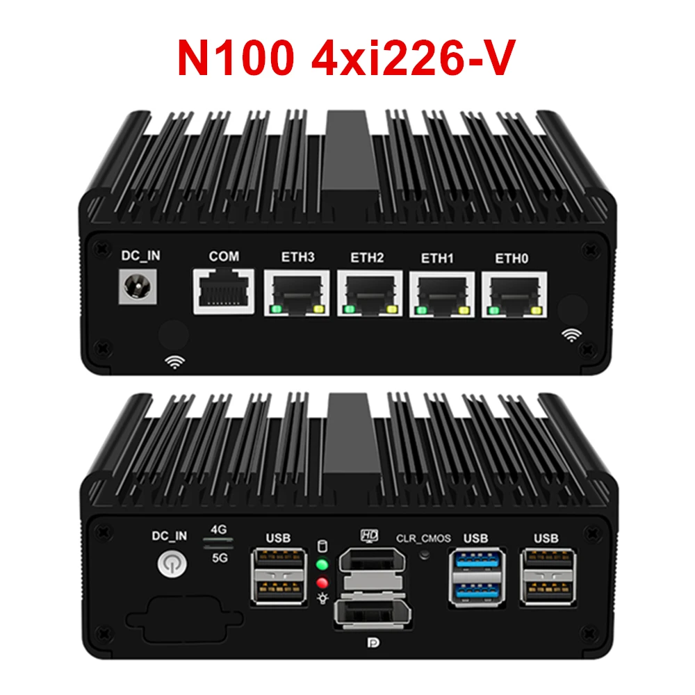 Intel N100 Firewall-Router der 12. Generation 4x i226-V 2,5G LAN N6000 N5105 J4125 NVMe Lüfterloser Mini-PC Barebone Computer Proxmox pfSense