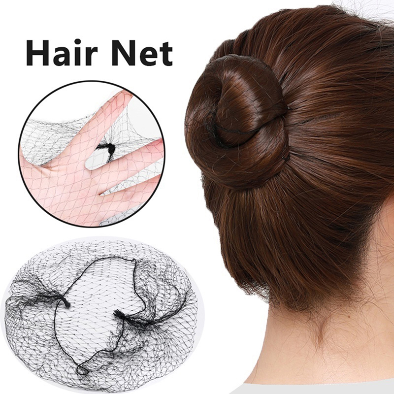 50 pçs rede de cabelo preto pacote elástico cabelo invisível rede de cabelo malha coque rede de cabelo 30/50/60cm acessórios para o cabelo