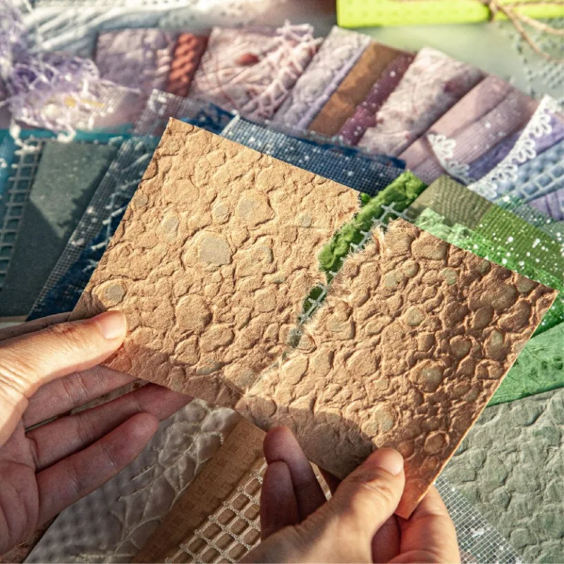 Mr. Paper 6 Style 16pcs/pack Light Retro Hollow Handbook Decorated Base Paper Blend Materials DIY Notebooks Dairy