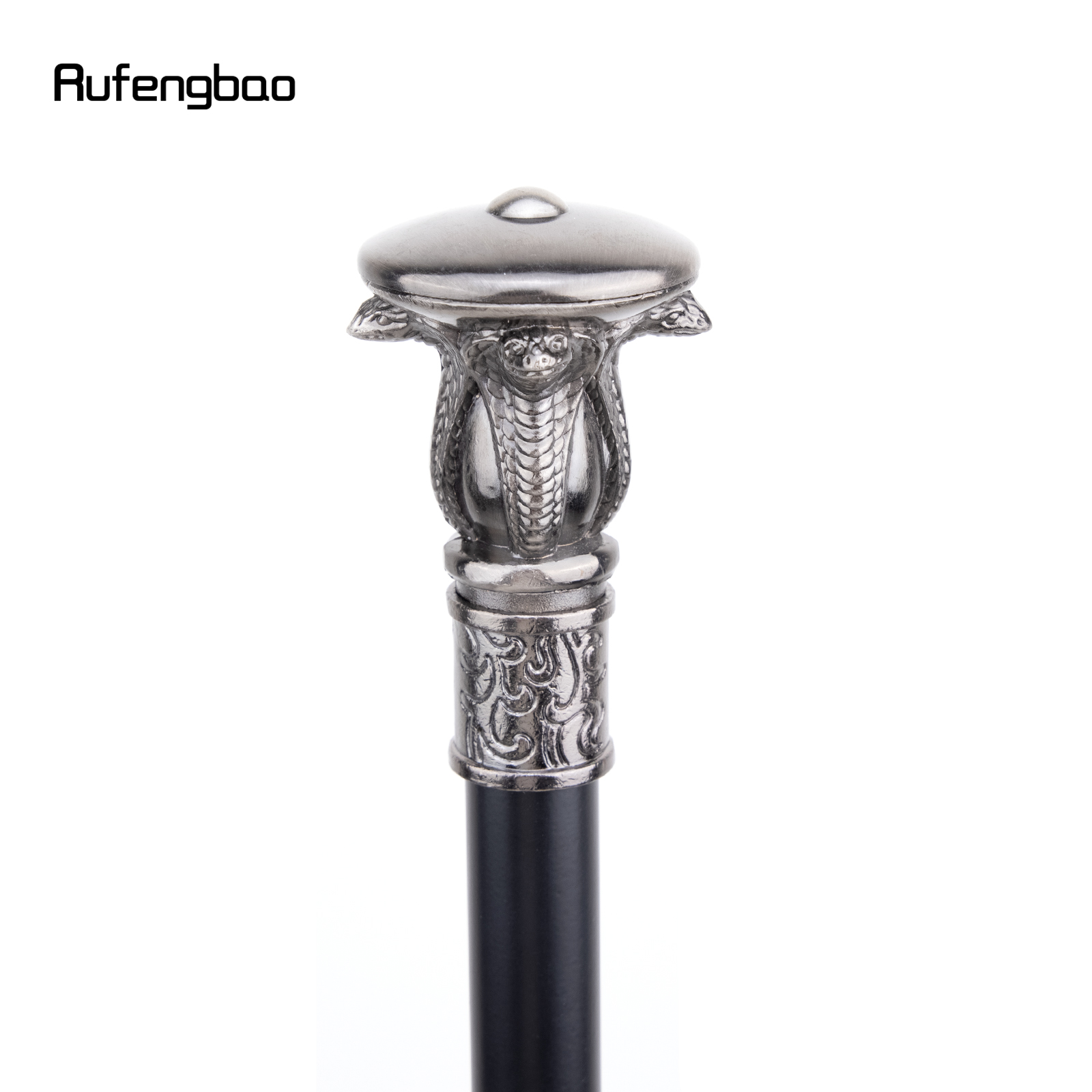 Quatro cabeças cobra Faraó bengala, Bastão decorativo de moda, Cavalheiro elegante Cosplay Cane Knob Crochet, 93cm