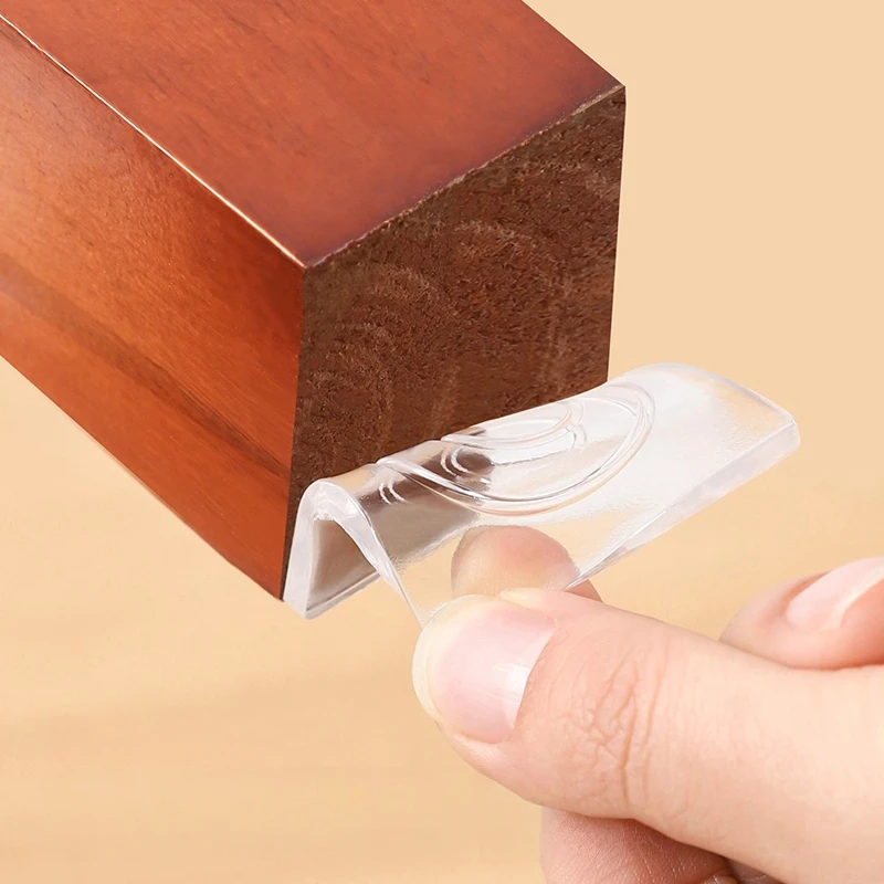 ใหม่ 4pcsTransparent ซิลิโคน Anti-SLIP ปะเก็นเฟอร์นิเจอร์ขาโต๊ะเตียงเท้ามุมโซฟา Fixator CLEAR anti-Moving Pad