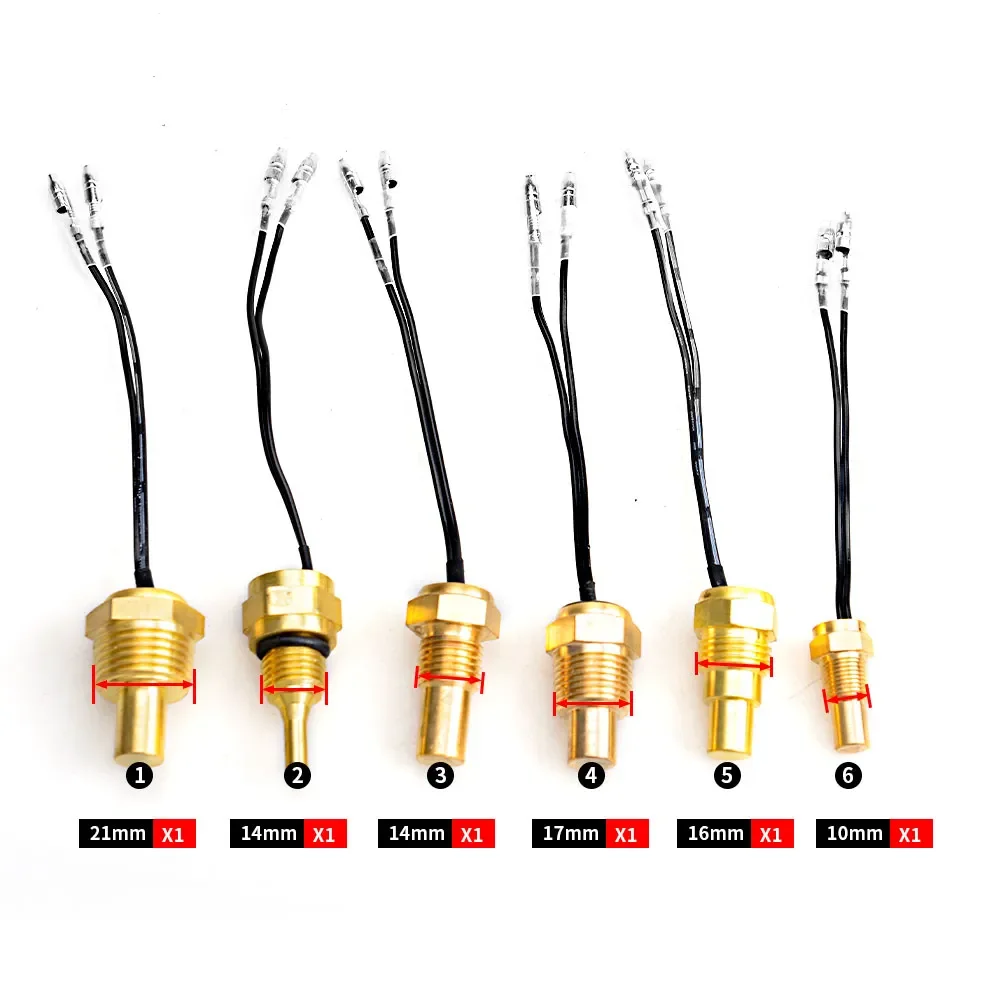 Sensor de temperatura del agua Universal de 12V/24V para medidor de temperatura del agua 10MM 14MM 16MM 17MM 21MM 1/8 3/8 1/2