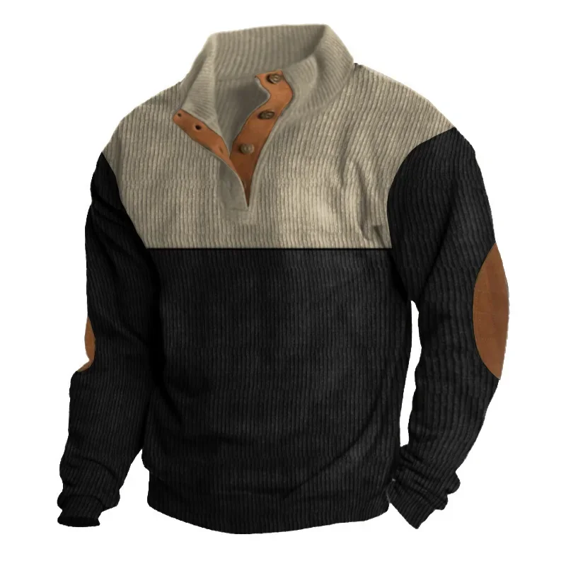 Europa und die Vereinigten Staaten Neue Herren Outdoor Jacke Herbst und Winter Cord Casual Stehkragen Langarm Hoodie S-5XL