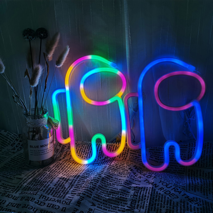 LED Neon Lampe Schild Astronaut Spiel Lampe Neon Wand Lichter Nachtlicht für Zimmer Urlaub Party Dekor Cooles Geburtstags-Weihnachtsgeschenk