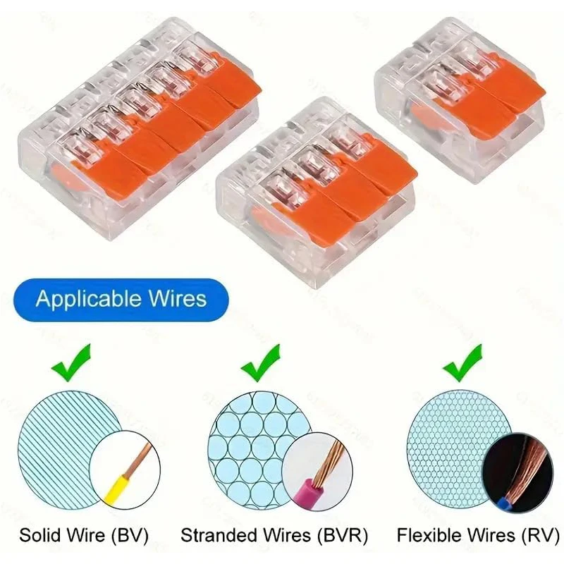 30 ชิ้น Quick ตัวเชื่อมต่อสายไฟ 30 1 In และ Out Fast สายไฟฟ้า Clamp Kit Connector Terminal 30 ชิ้นสีส้ม Combinat