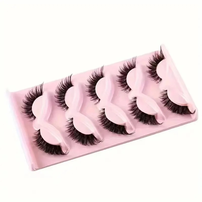 5 Pairs Cat Eye Lashes Faux Mink Eyelashes  Eye Elongated False Eyelashes