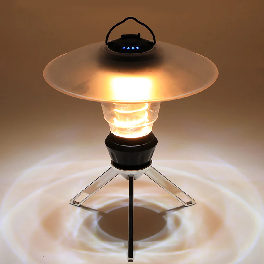Camping Lantaarn Met Driepoot Dimbaar Oplaadbare Led Camping Tent Licht Draagbare Kleine Camping Lamp Warm Licht Tent Lantaarn