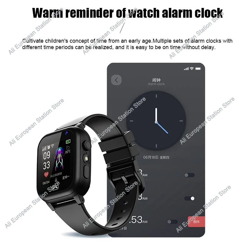 Montre connectée 4G pour enfants, SOS, localisation GPS, appel vidéo, carte Sim, caméra avec écran tactile léger, étanche