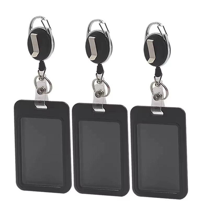 Work Permit Card Set - Rope Retractable Neck Hanging Document Card Set - Chest Tag Access Control Hard Shell Protective Set