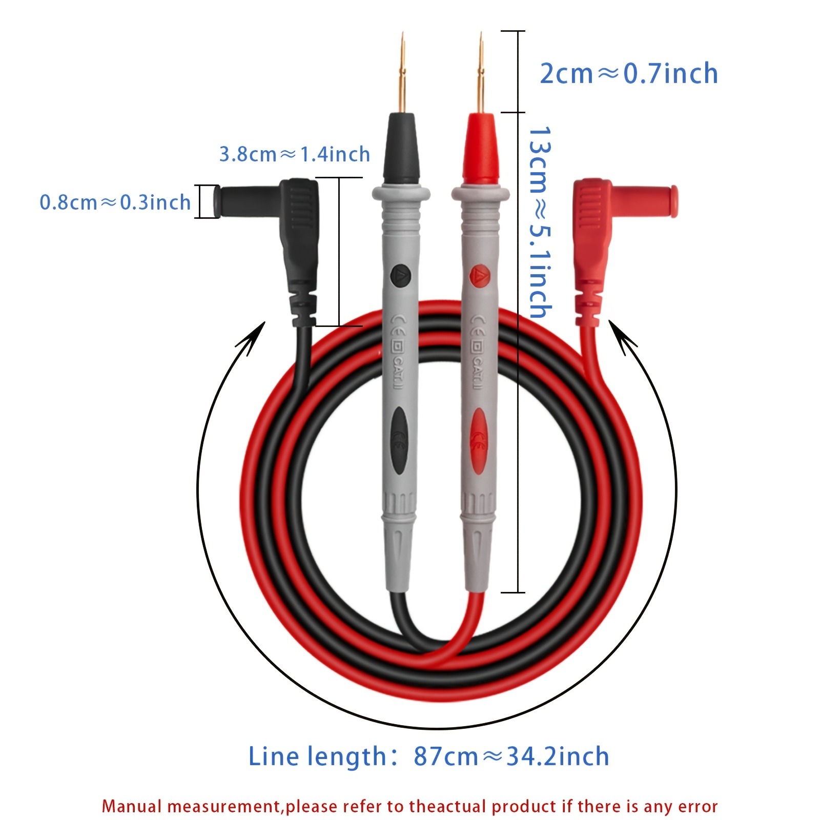 Cables de prueba de sonda multímetro Digital, 1000V, 10A, punta de aguja Universal, multímetro, Cable de sonda de plomo, Cable de pluma
