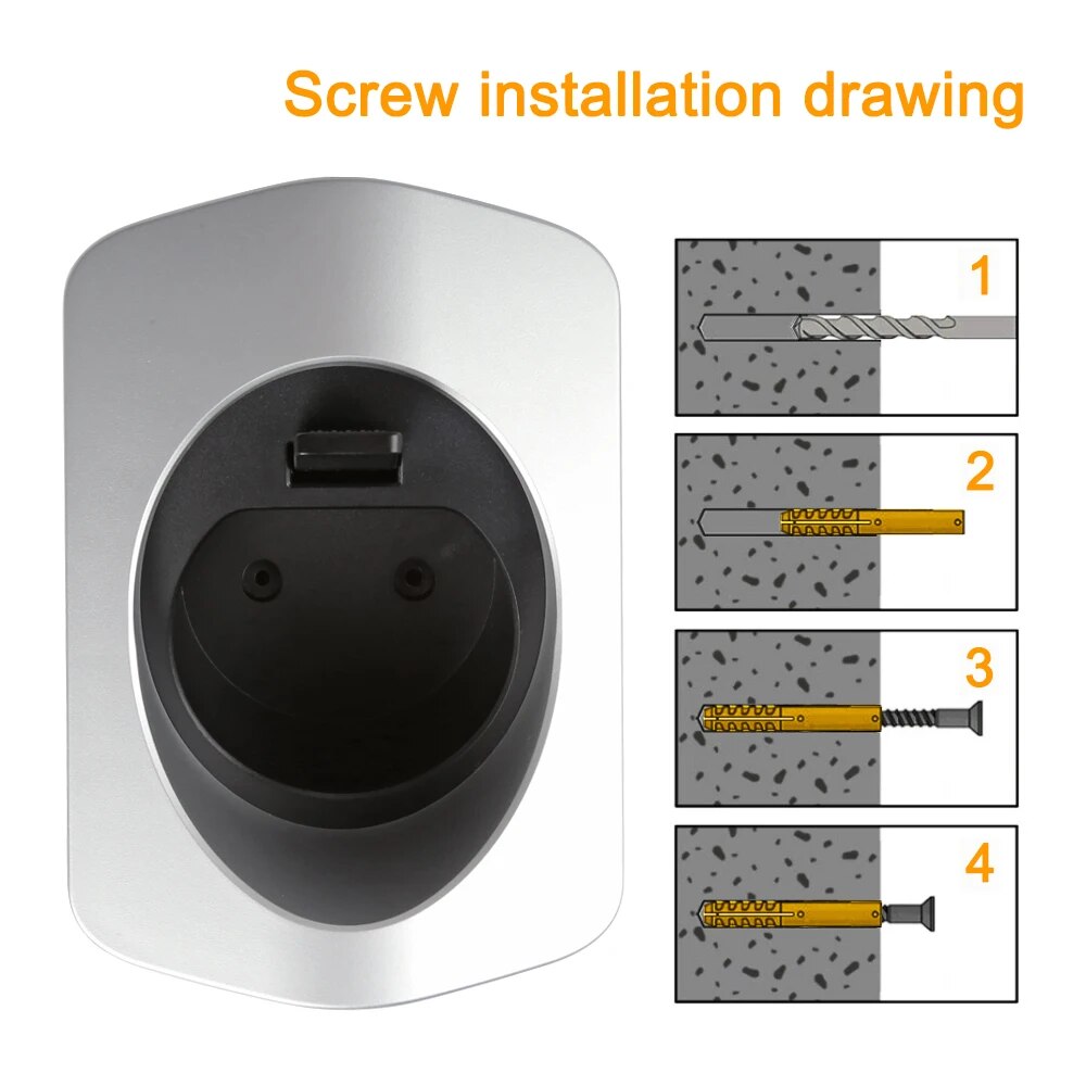 Uchwyt ładowarki EV do gniazda złącza typu 2 Dodatkowa ochrona Wallbox Elektryczny uchwyt kabla do ładowania samochodu