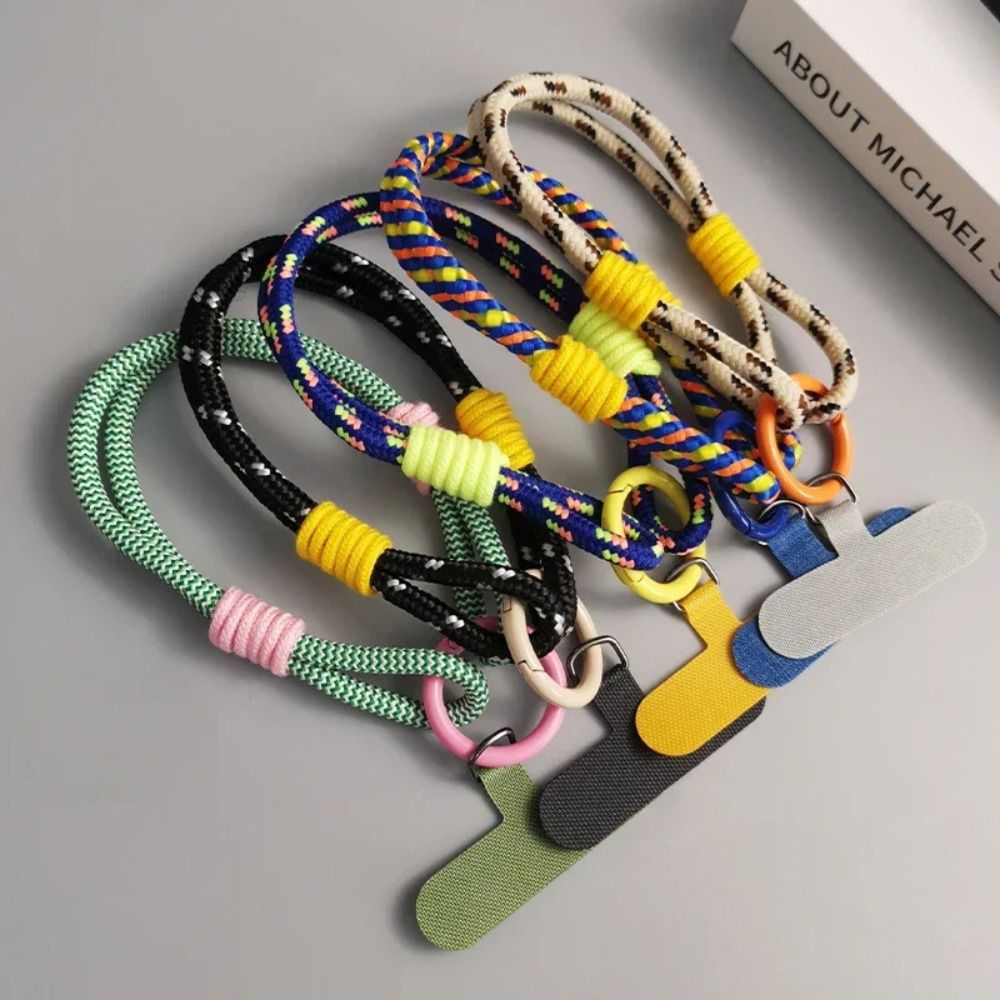 Cordão universal de nylon para telefone, cores doces, acessórios para telefone, pulseiras de pulso, chaveiro, corda suspensa simples