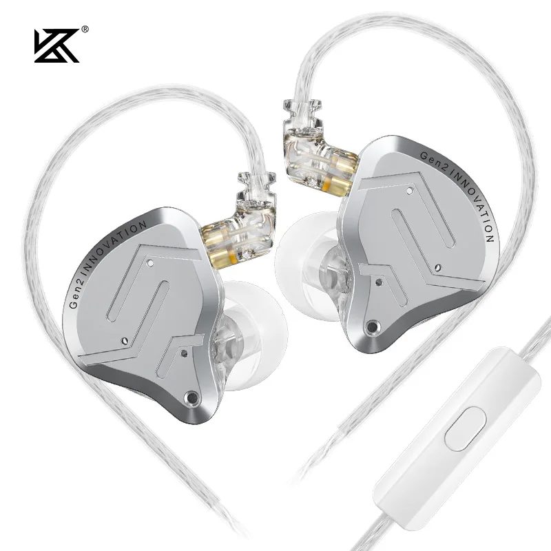 KZ ZSN Pro 2 Металлические наушники-вкладыши Спортивные музыкальные наушники с шумоподавлением Гибридные драйверы 1BA + 1DD HIFI Басовые наушники