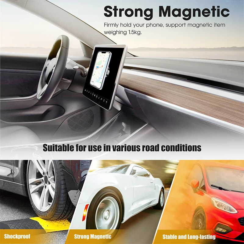 Soporte para teléfono móvil para coche, tecnología magnética negra, soporte de adsorción Universal para iPhone, Samsung, adsorción al vacío estable