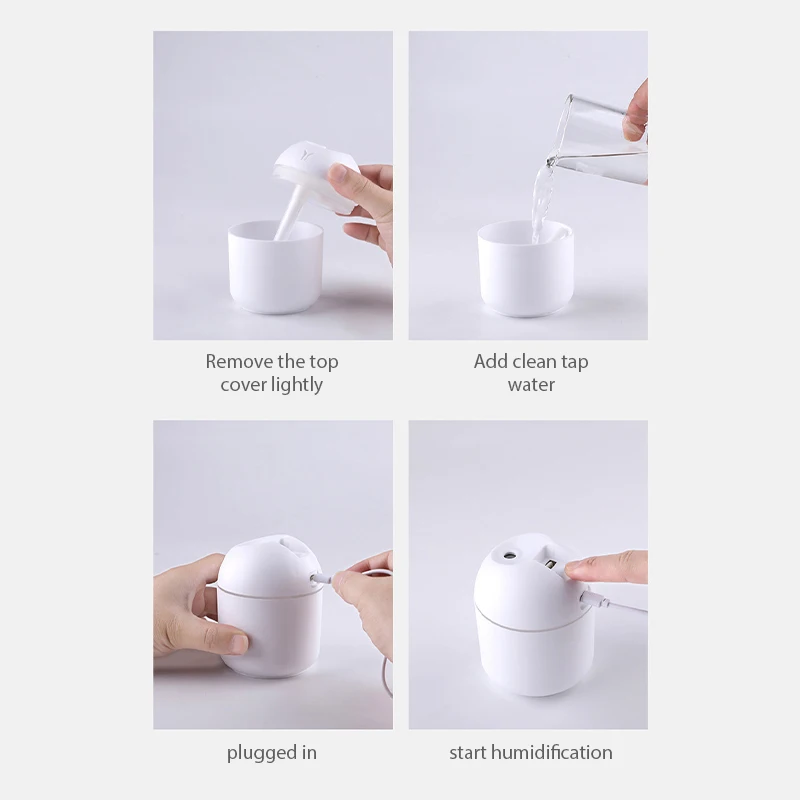 Xiaomi 250ML มินิ AROMA Oil Diffuser USB Essential Oil Atomizer แบบพกพาไฟฟ้า Air Humidifier พร้อม LED โคมไฟกลางคืนรถบ้าน