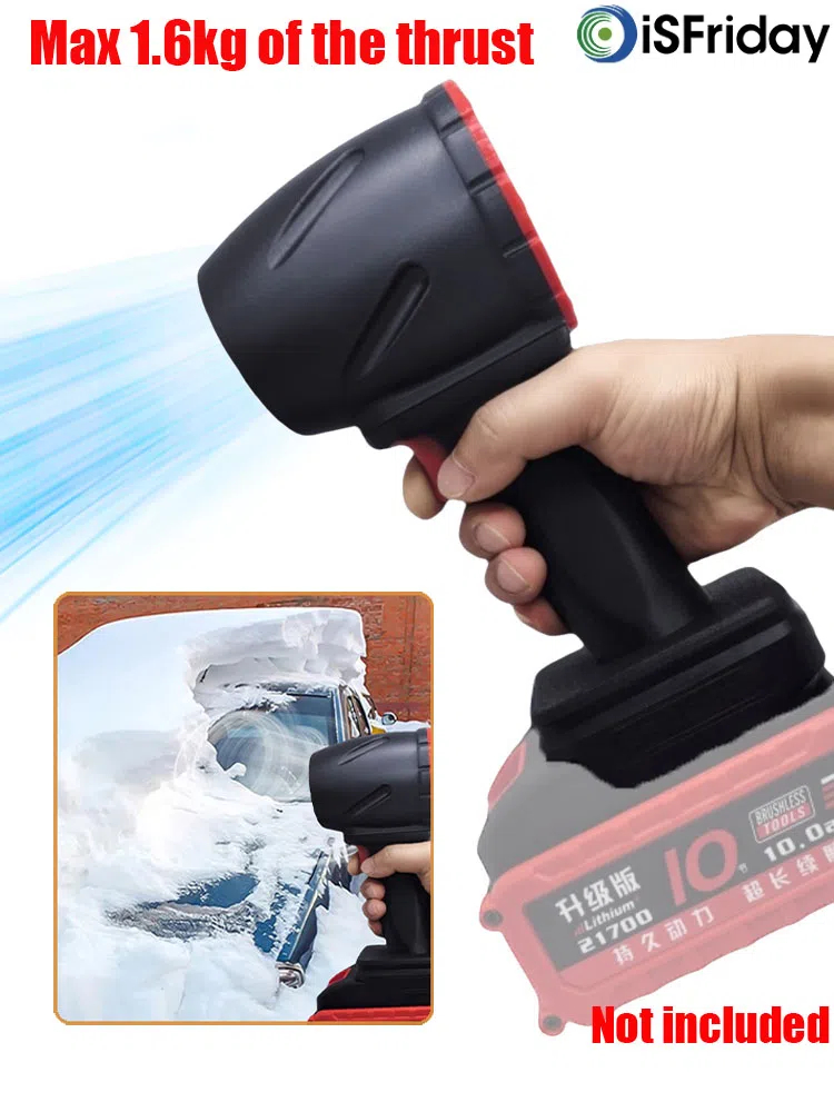 Ventilador de chorro Turbo con pistola de aire de 1100W, ventilador violento de empuje de 1600g, secador de aire para eliminación de nieve y lavado de coches para Makita/DeWalt/Milwaukee 12-24V/baterías