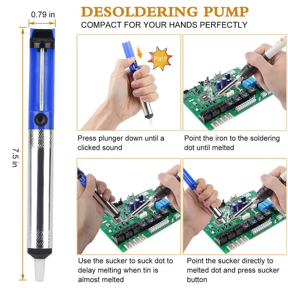Multi-ชุดปรับอุณหภูมิไฟฟ้า 220V 60W มัลติฟังก์ชั่เชื่อมบัดกรี Rework Station ความร้อนซ่อมเครื่องมือ