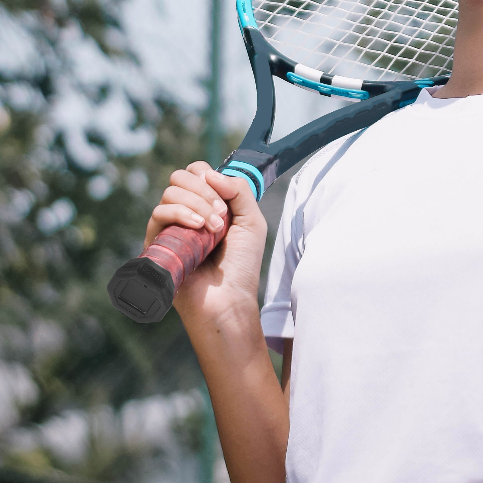 Cubierta trasera para raqueta de tenis, tapas inferiores de suministro, mango de plástico, extremo de agarre, protección para raqueta antideslizante