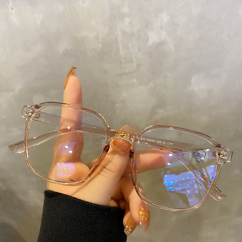 Óculos quadrados com armação de polígono, óculos lisos com membrana azul, todos podem combinar com homens e mulheres, lentes da moda, óculos de bloqueio