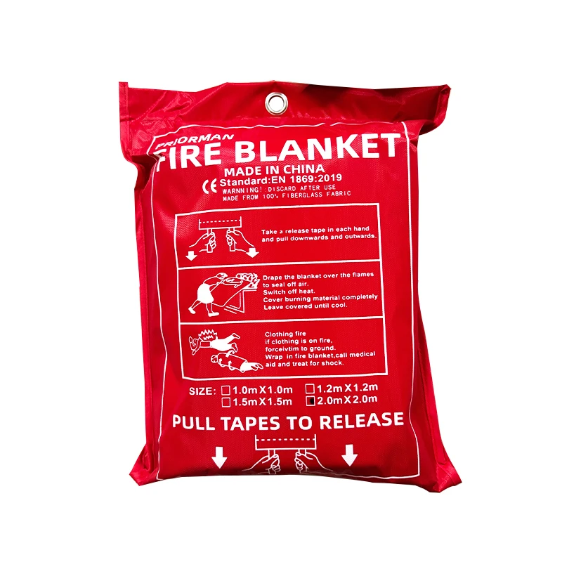 2M x 2M Fire Blanket: Home & Kitchen Emergency Welding Protection, Flame-Retardant Safety Cover  Fire Portable Emergency Blanket