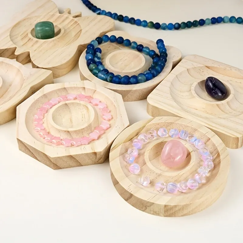 1pc DIY Houten Beading Design Board Geschikt Voor Sieraden Maken Armbanden Kettingen Ambachten Dienblad Praktische Display