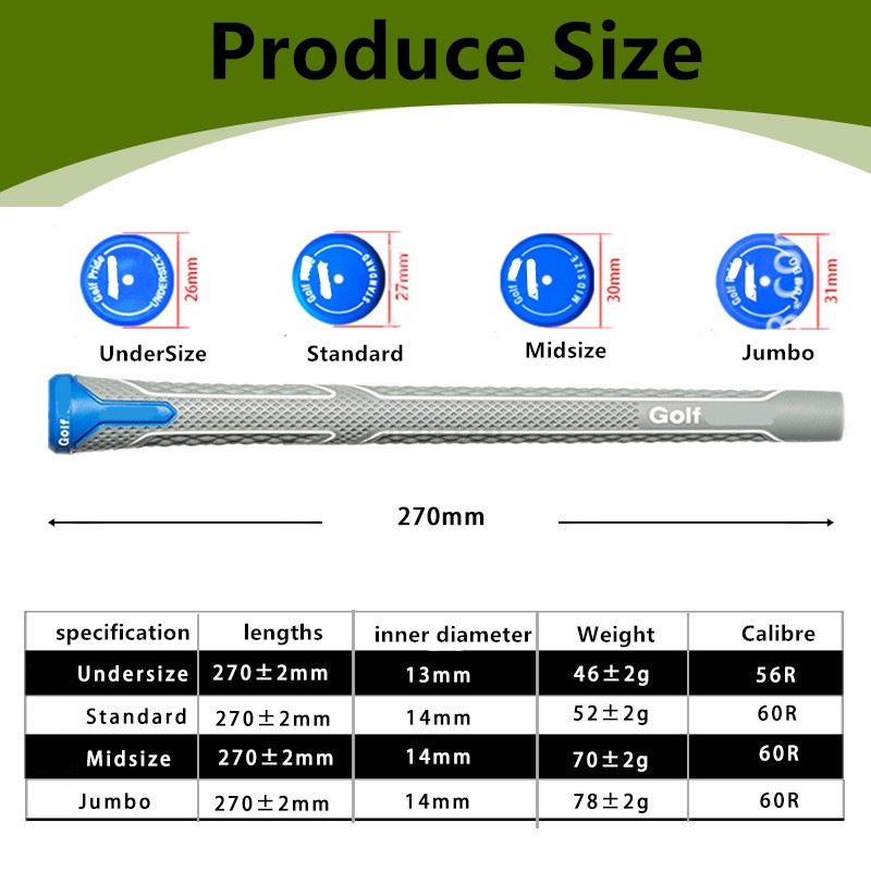 10Pcs/lot Golf Club Grips Undersize Standard Midsize Jumbo High-Quality Rubber Grip Non-slip Grip for Driver Wood and Irons