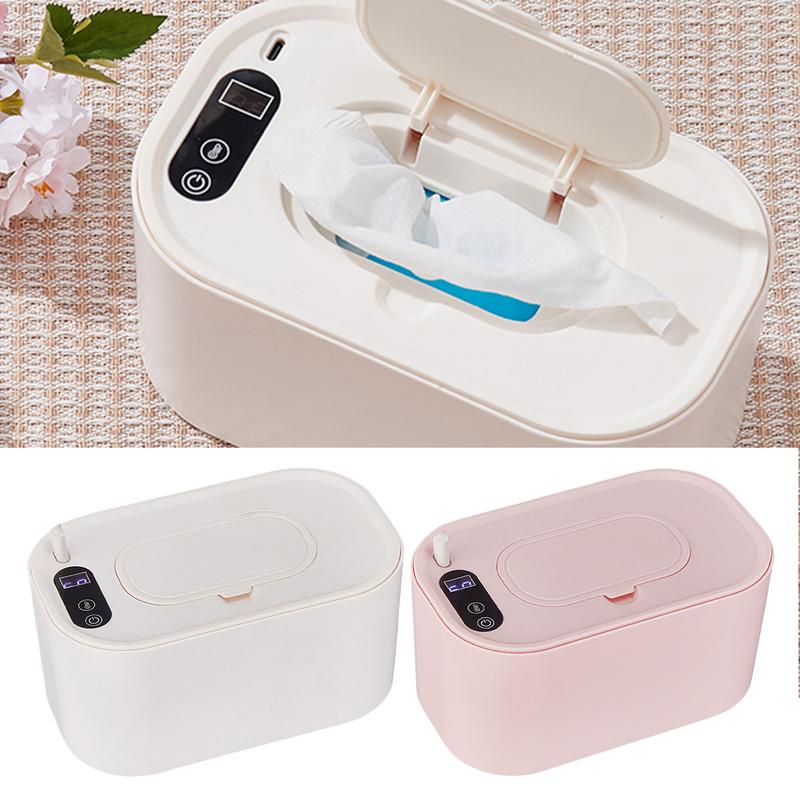 Aquecedor de lenços umedecidos para bebês, portátil, display digital led, grande capacidade, dispensador de lenços umedecidos, alimentado por usb, aquecimento, temperatura ajustável