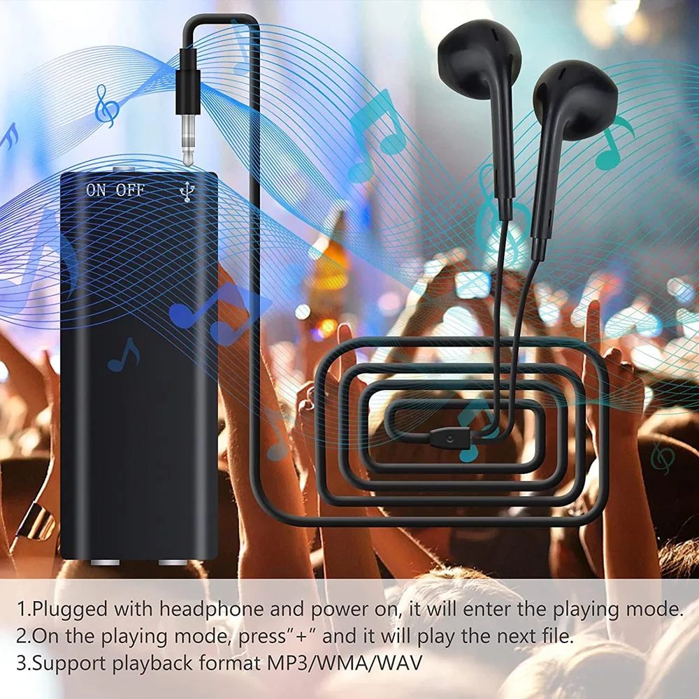 5pcs Public Multimedia Player Digital Mini Voice Recorder with Microphone Portable Recorder Voice Activated for Lecture