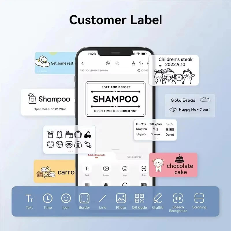 Niimbot สติกเกอร์ติดฉลากสีขาว/สี/ใสกระดาษกันน้ำผู้ผลิตบาร์โค้ดสำหรับ B21 B1 B3s เครื่องพิมพ์ความร้อนขนาดเล็ก