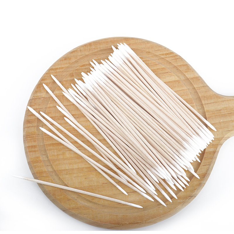 100/300/500 PCS ยาวคู่หัวไม้ผ้าฝ้าย Swab จมูกหูทําความสะอาดเครื่องมือแต่งหน้าผู้หญิง Lipstik Cotton Buds เคล็ดลับ Sticks Microbrush