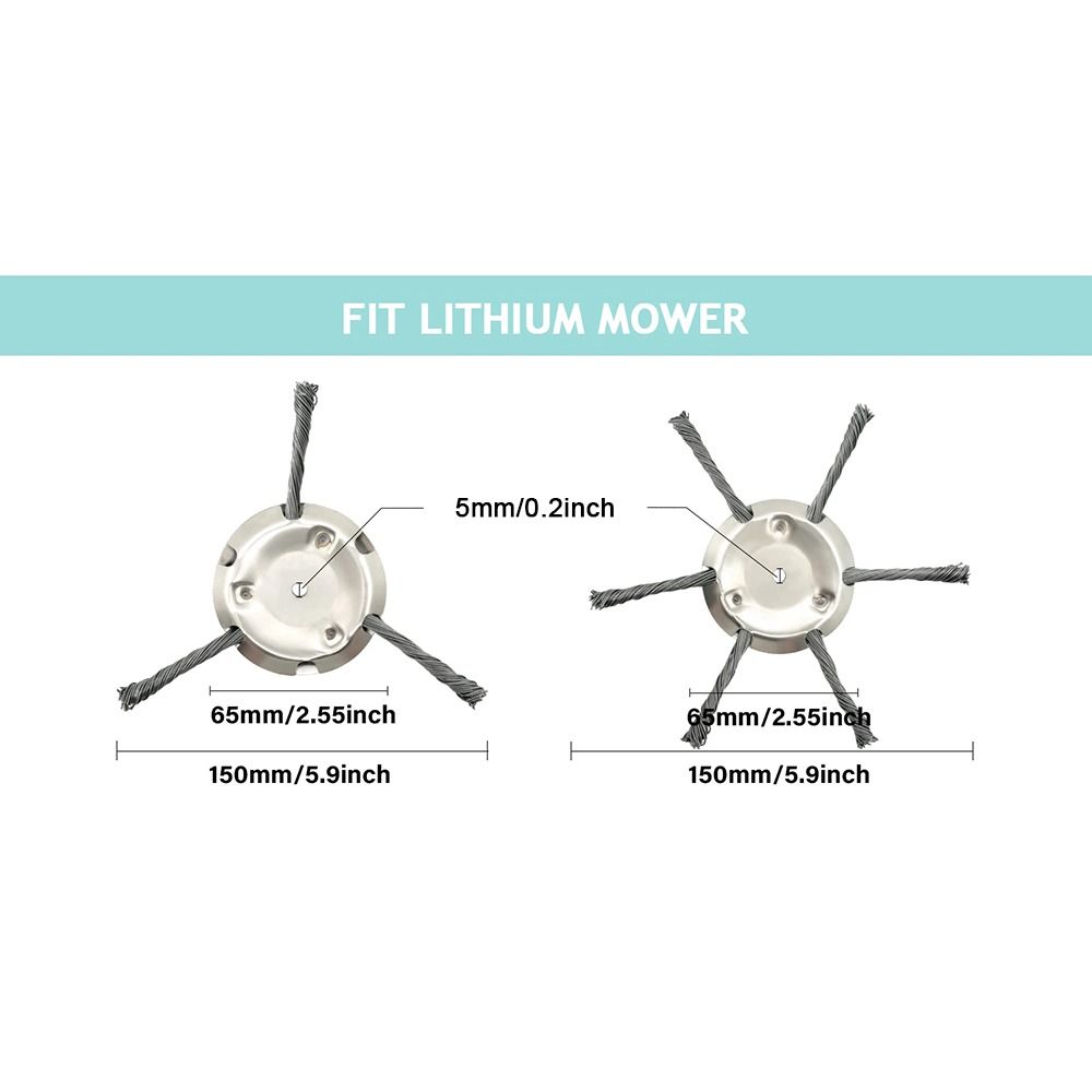 1Pcs 6 inch Universal Weed Brush Head Steel Wire Wheel Grass Trimmer Head Removal Moss Rust Lawn Mower Grass Trimmer Heads