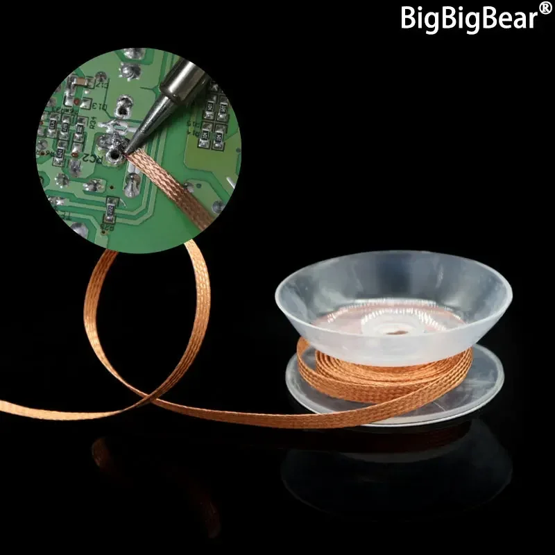 Trenza para desoldar, removedor de soldadura, mecha, cable de plomo, flujo, herramienta de reparación BGA, ancho 1,5mm, 2mm, 2,5mm, 3mm, 3,5mm, 4mm, 1,5 metros