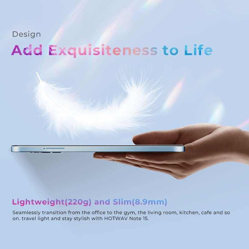 Hotwav note 15 smartphone ultrafino 6.6 ''hd + android 14 os 8(4 + 4)gb + 64gb octa-core telefone móvel 13mp 5160mah celular