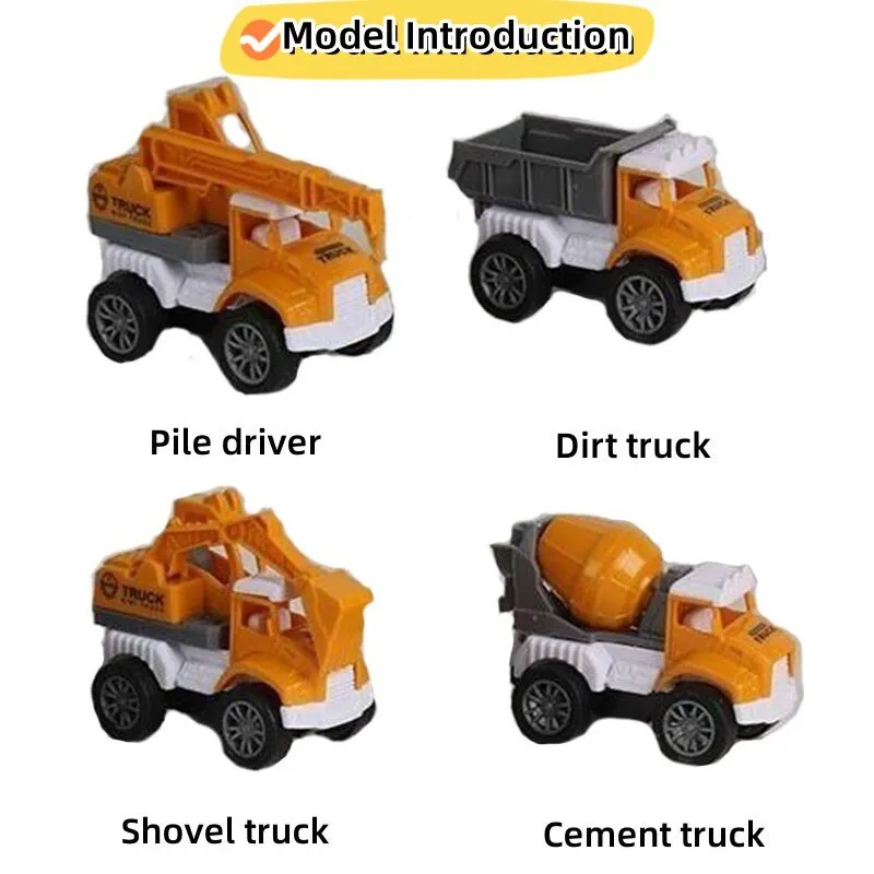Modello di simulazione Pull-Back Engineering Vehicle City Builder Drop-Resistant Engineering Vehicle Set Gift Box Boy Gift Set