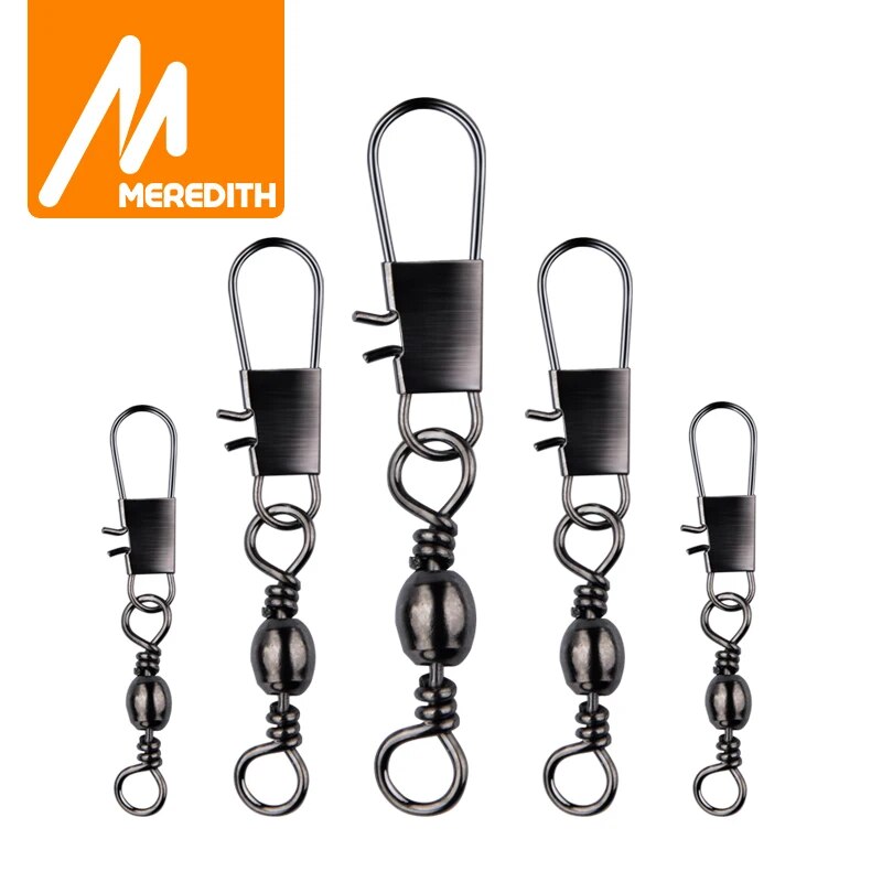 Pesca Conector Pin Bearing rolamento giratória Snap Fastlock Clips, Anzol Pesca Tackle Acessórios, 4 tamanhos, 100pcs por pacote