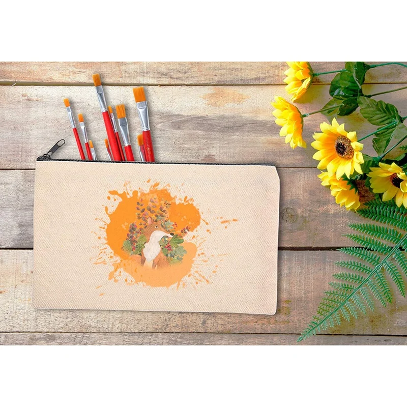 10 Chiếc Trống Thủ Công DIY Vải Canvas Bút Trống Trang Điểm-Canvas Túi Đựng Cotton Canvas Túi Đựng Mỹ Phẩm túi Xách Du Lịch