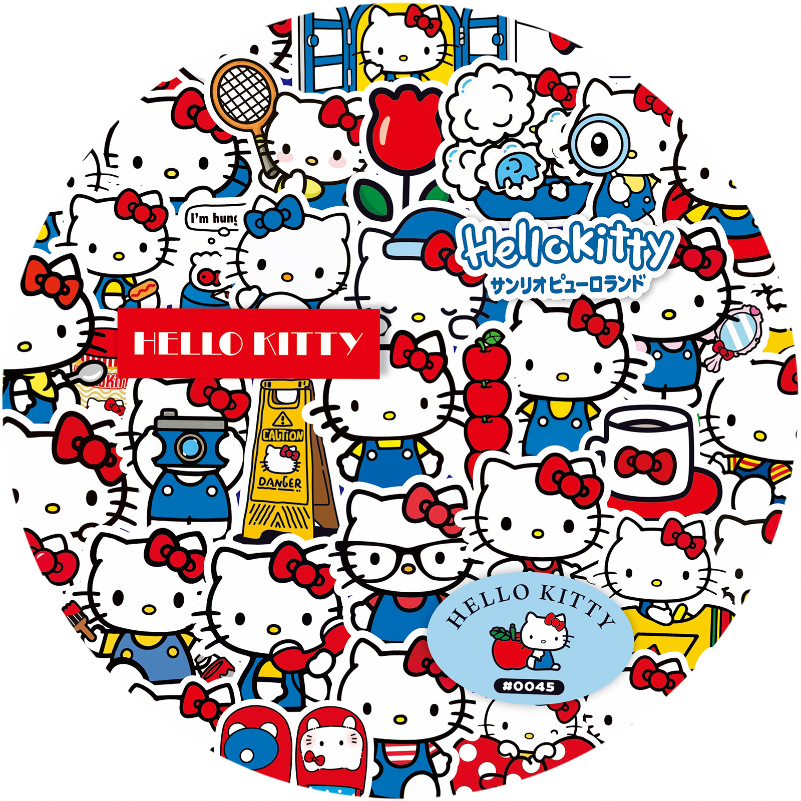 100 pçs bonito olá kitty dos desenhos animados sanrio adesivos para scrapbook caso de telefone portátil guitarra notebook kawaii anime adesivo crianças brinquedos