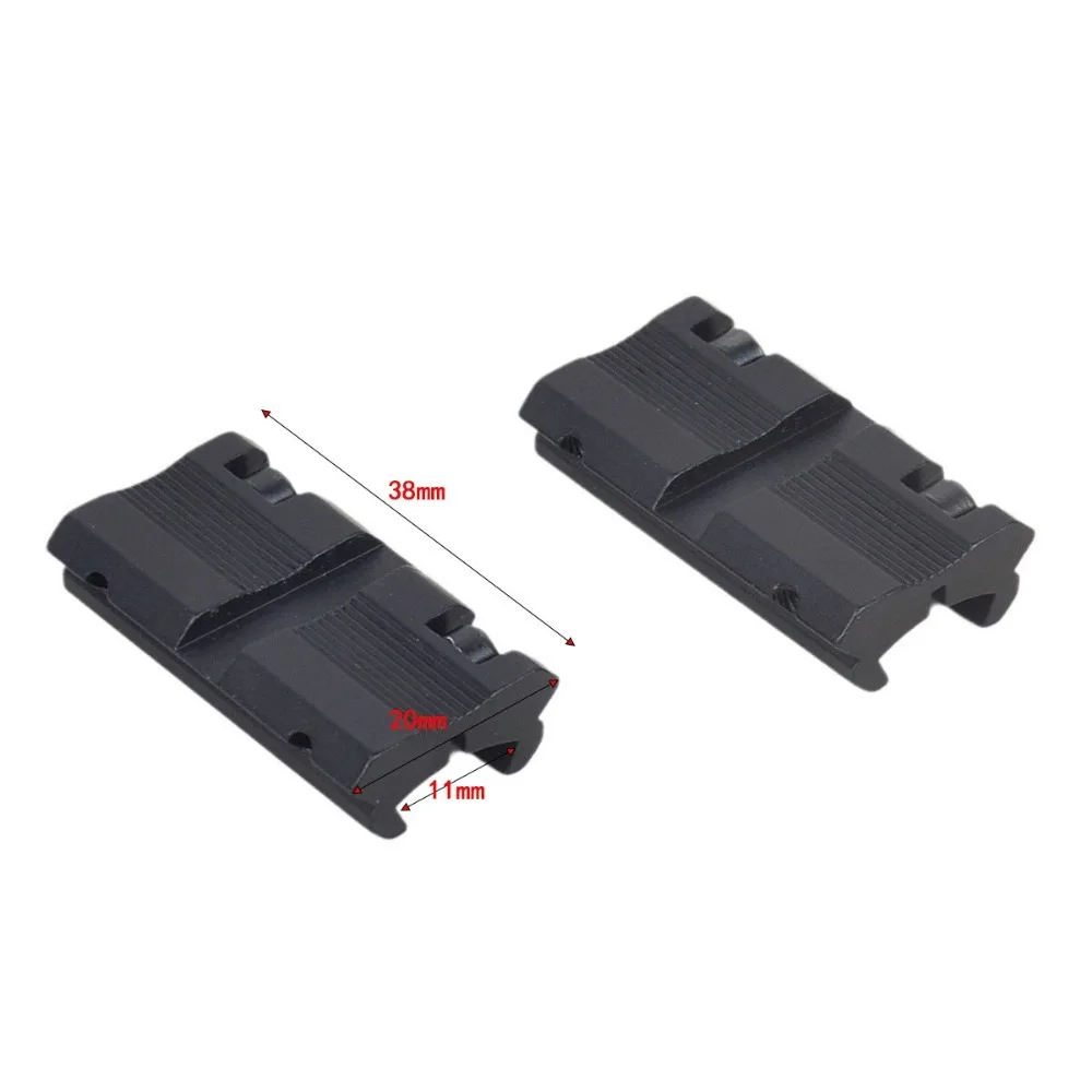 2pcs Tactical Picatinny 11mm Dovetail To 7/8" 20mm Weaver  Adapter Rifle Scope Mount Tactical Hunting Accessories