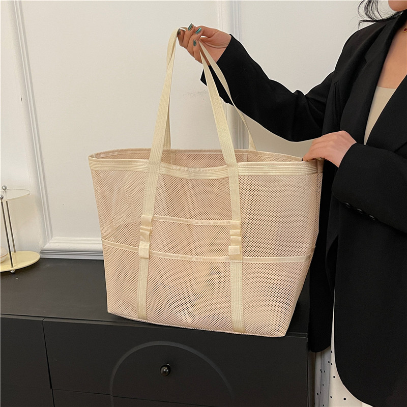 Multipocket Sommer Große Strandtasche Für Handtücher Mesh Langlebige Strandtasche Für Spielzeug Wasserdichte Unterwäsche Tasche Strand Einkaufstasche