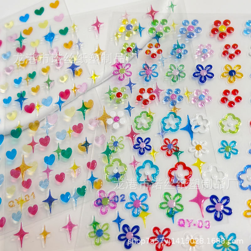 Kawaii 3D прозрачные желе рельефные наклейки INS милые океанские медузы мини-девушки нашивка для ногтей наушники чехол для мобильного телефона DIY Deco