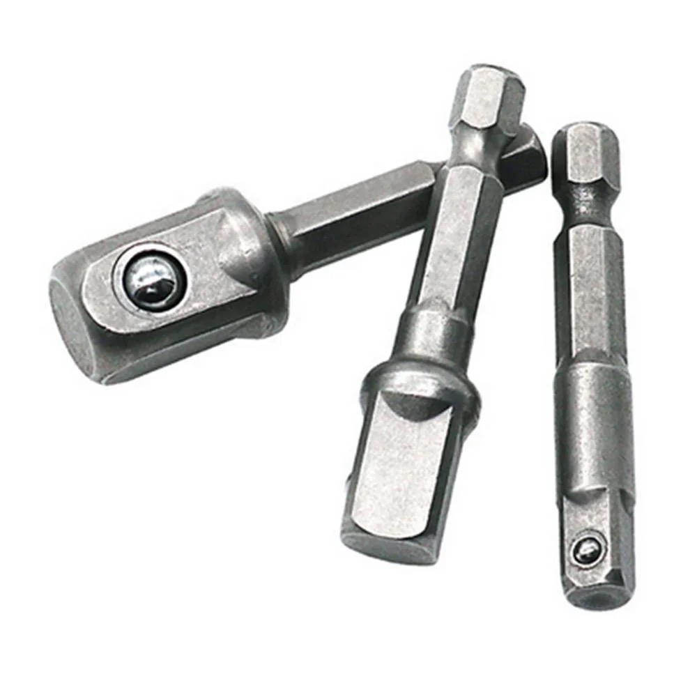 3 uds adaptador de enchufe de taladro extensión de taladro de impacto brocas adaptador de enchufe de barra 1/4 3/8 1/2 tamaño vástago hexagonal broca de cabeza cuadrada