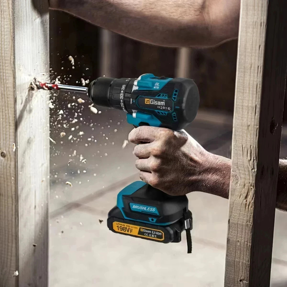 Gezione 13 мм 65 НМ Бесщеточная электрическая ударная дрель 35 + 3 крутящего момента Электрическая отвертка Ударная дрель Инструменты для Makita 18 В Батарейные штифты