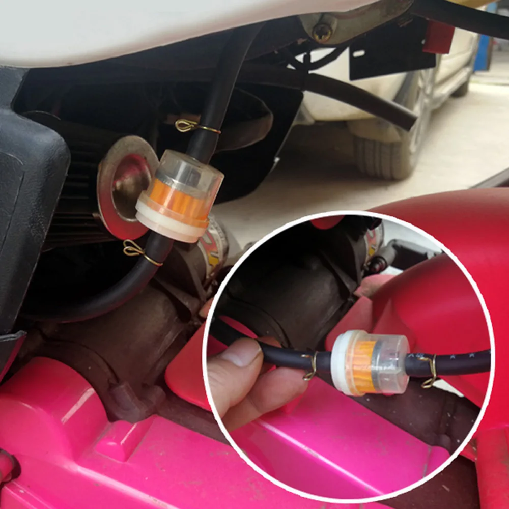 10 Uds filtro de aceite profesional para motocicleta filtro de combustible de Gas en línea herramienta de filtros de gasolina para Scooter ciclomotor Scooter Dirt Bike ATV