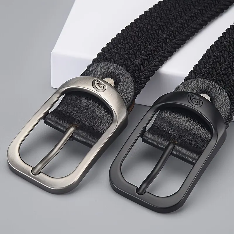 Cinturón para hombre, cinturón elástico tejido informal, cinturón para deportes al aire libre para mujer, sin necesidad de perforar, cinturón de trabajo de escalada para hombres y mujeres, moda