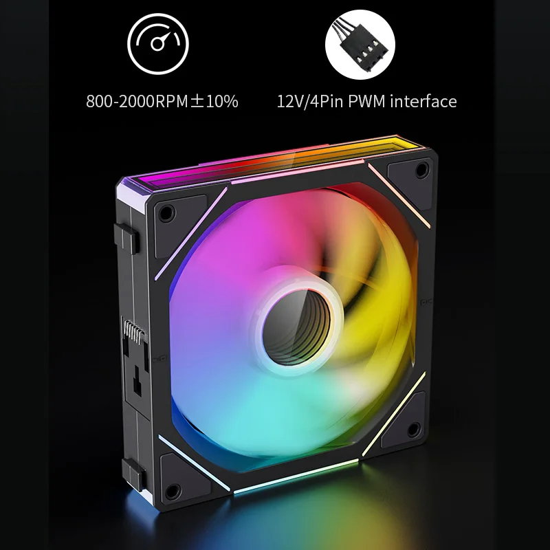 Teucer JM-1 PC Case Fan Mirror Cycle ARGB 120mm 12v/4Pin PWM Low Noise Chassis Water Cooling Ventilador Single Pack with Cable