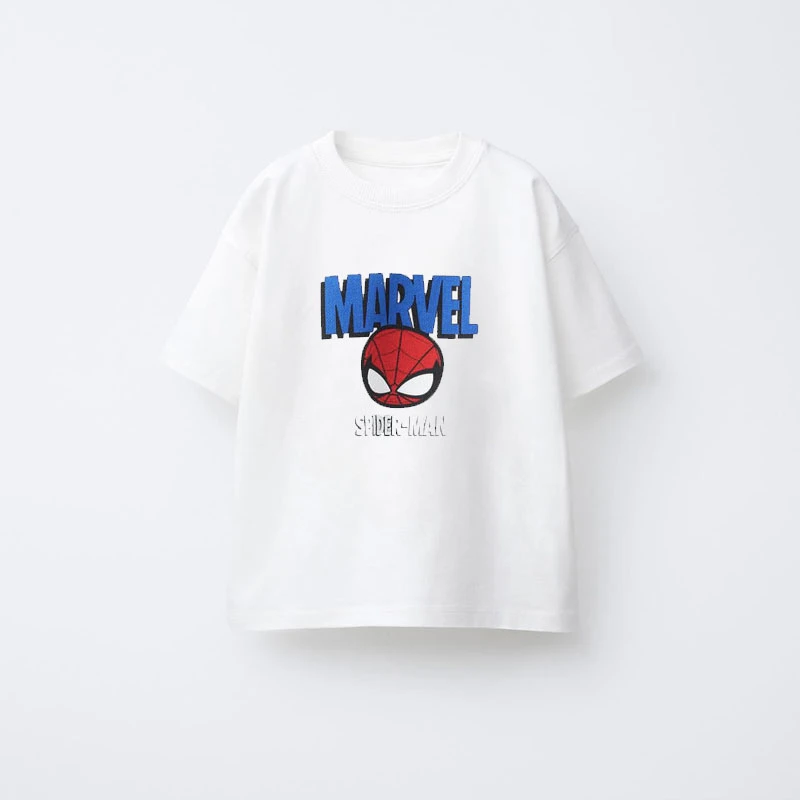 Ropa informal de moda para niños, camiseta estampada, camiseta con cuello redondo, Top bonito de manga corta para verano 2025, para niños