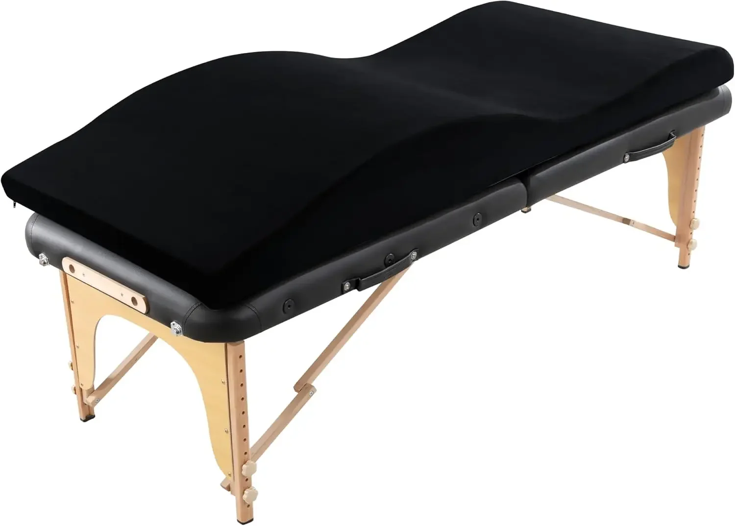 Ergonomic Curvy Foam Massage Bed Mattress Topper, Massage Table Mattress Topper with Removable Velvet Cover, Non-Slip Lash Bed C